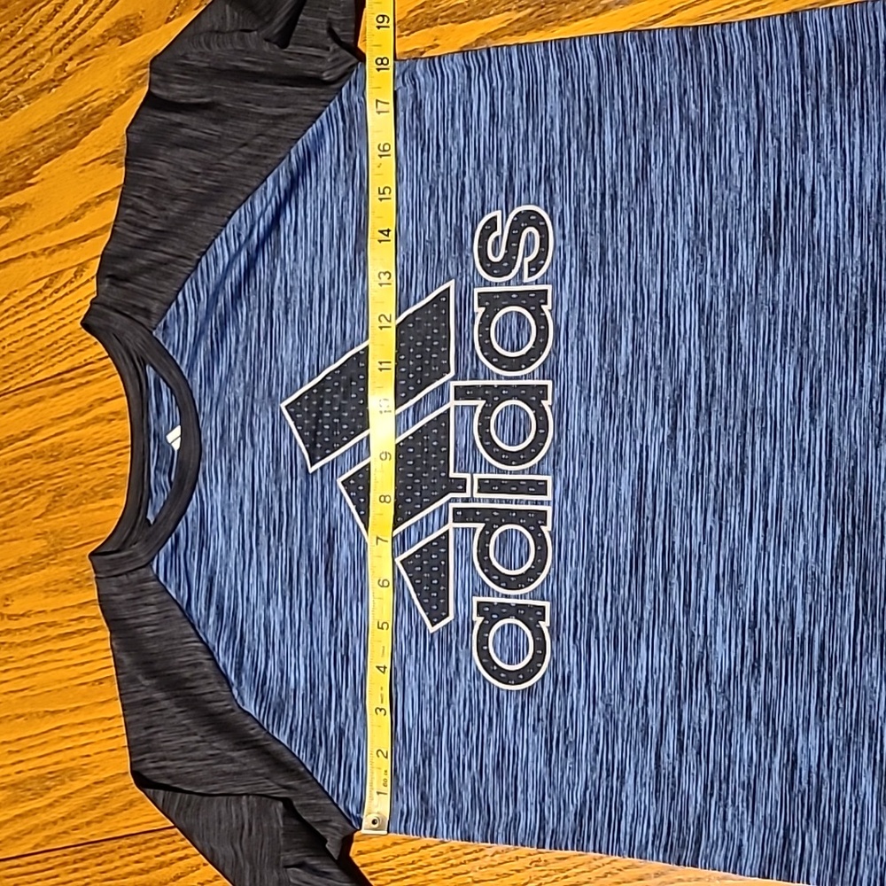 Adidas Blue and Gray Long Sleeve Tee - Boy's Large - Picture 6 of 8